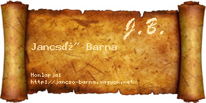 Jancsó Barna névjegykártya