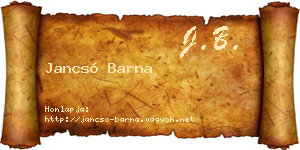 Jancsó Barna névjegykártya