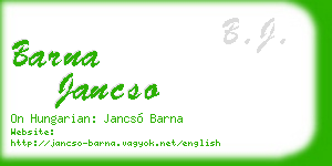 barna jancso business card
