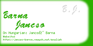 barna jancso business card